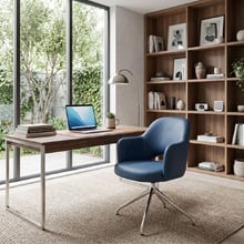 Lex Vinyl Trestle Armchairs (Set of 2)